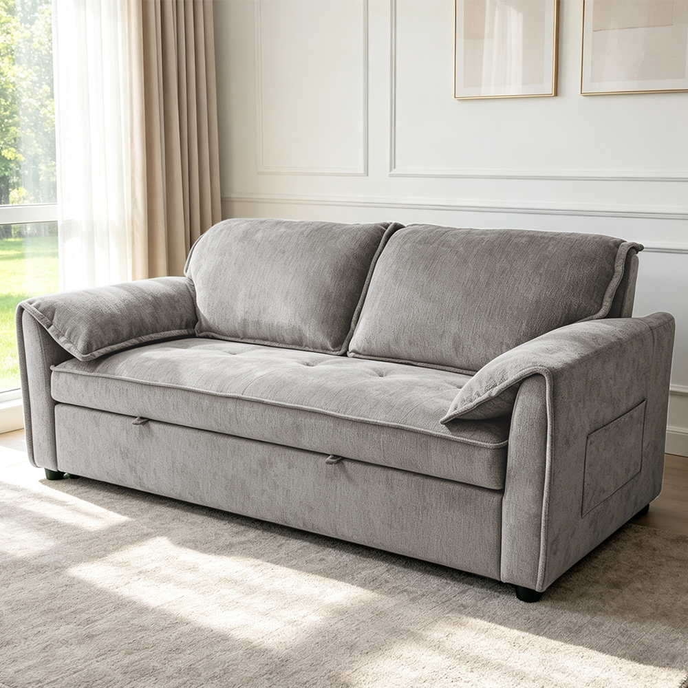 Futon Sofa Bed, Convertible Sleeper Sofa Bed, Comfortable Pull-Out Bed with