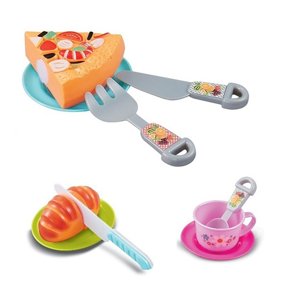 Role Play Childrens Toy Kitchen Sets Pizza Hotdog Fruit Food Cooking 24 Pcs