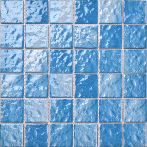 Mosaico cerámico de color azul y verde de 48x48cm para piscina