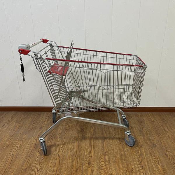 180L Grocery Galvanised European Market Supermarket Trolley with Coin Lock