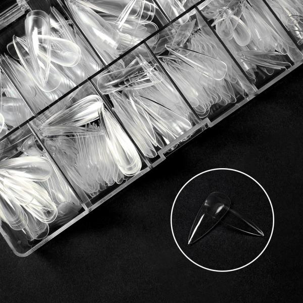 Stiletto Extra Long Press on Nail Extension Tips Full Cover Faux Nails Tips for Small Nails Single item French Style