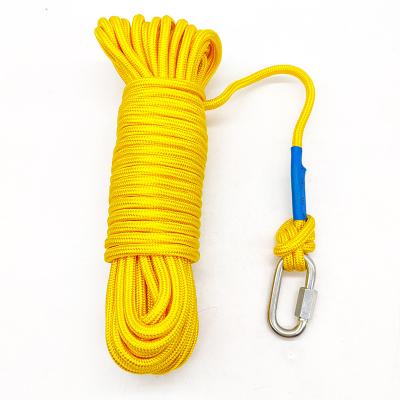 Ímã do poliéster que pesca resistente 65ft UV da corda 10mm com 2 Carabiners de travamento