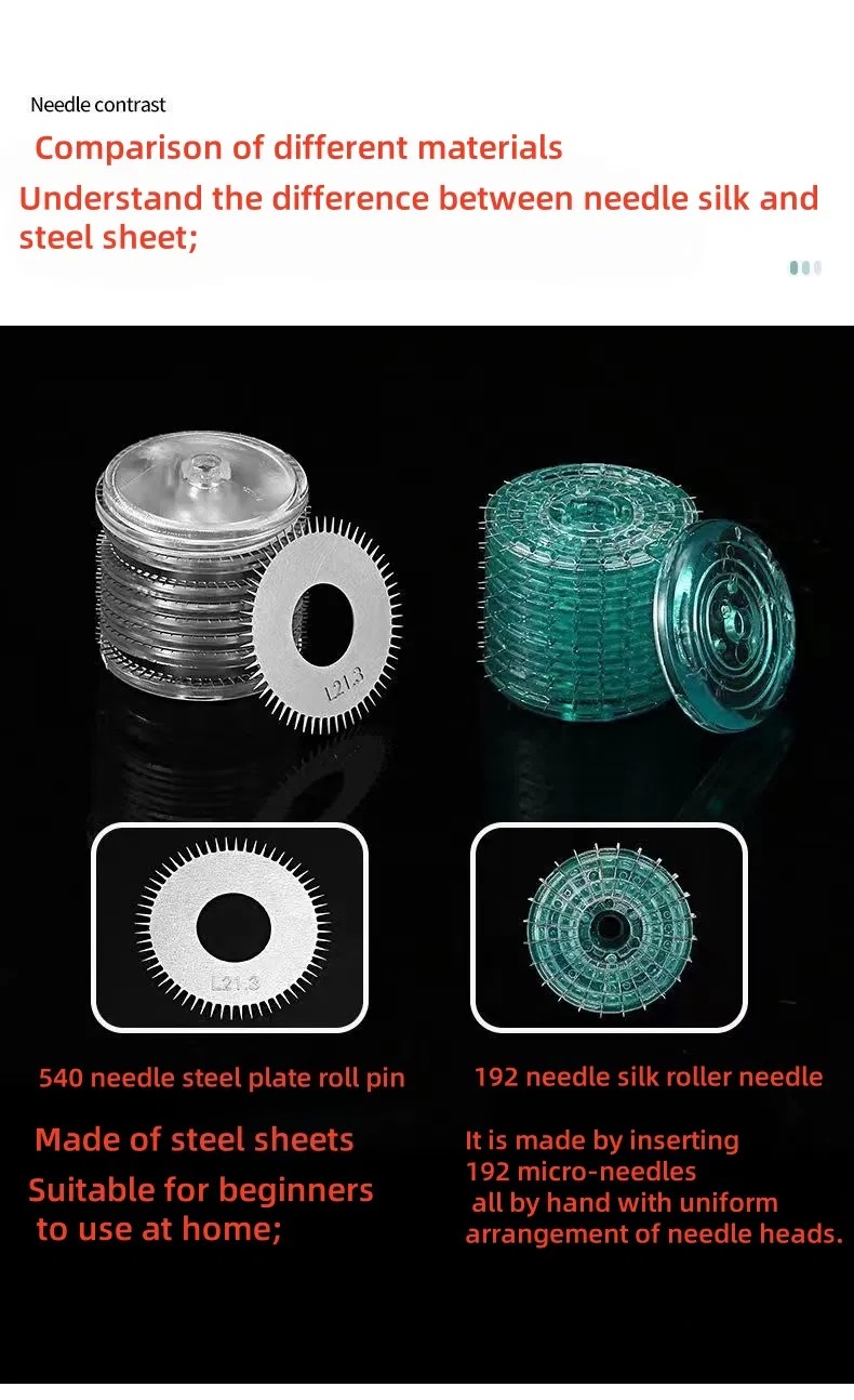 Steel Leaf Wire Needle Roller Skin Roller 0.25mm 0.12mm