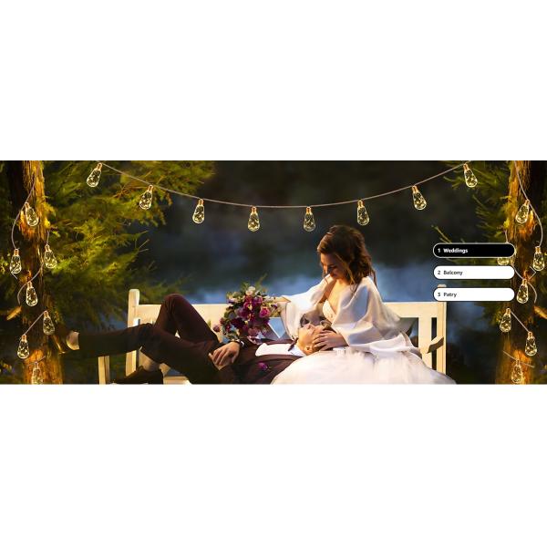 20 футов солнечных светодиодных на открытом воздухе декоративные феи Рождество Струнные огни