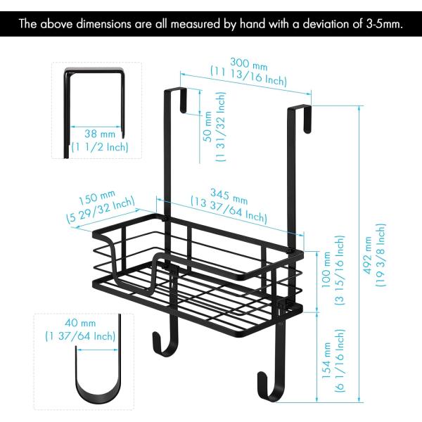 Стенная установка Плата для глазки Вешалка над дверью Железный кассир для прачечной Матовый черный