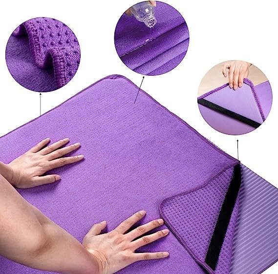 Wholesale Eco-friendly Yoga Towel Anti Slip Quick Dry Custom Colourful Natural Microfiber Yoga Mat Towel
