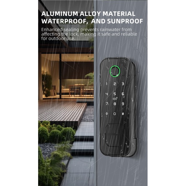 Yagu Tuya APP IP55 Waterproof Door Lock for Home/Office Bull Head Fingerprint Password Lock Outdoor Single & Double Fingerprint