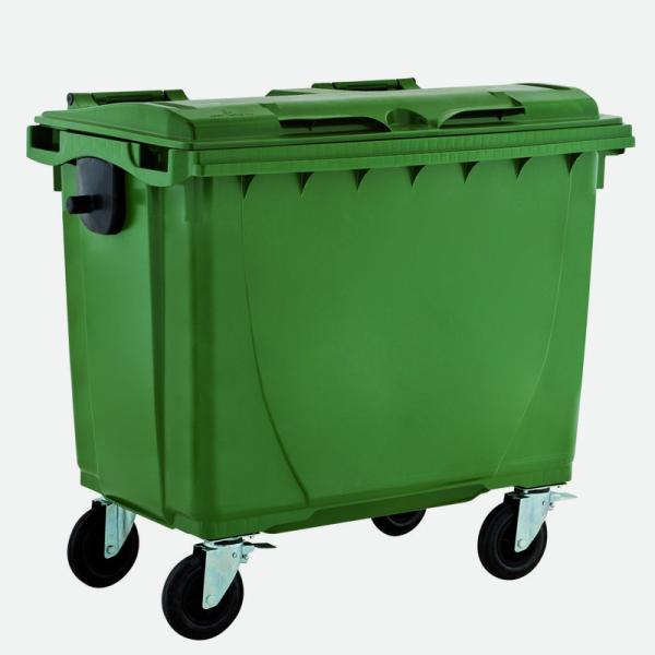 660 Litre Plastic Hand Push Outdoor Garbage Truck 1100l Large Sanitation Garbage Trailer Bucket Plastic Garbage Bin