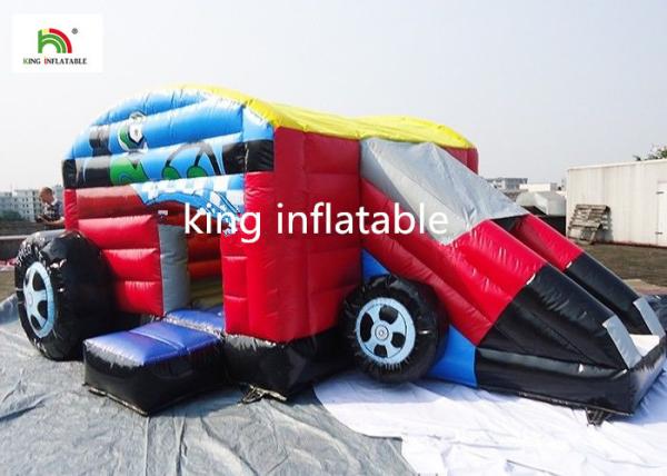 Car Style Inflatable Jumping Castle With Step For Boys Customized Size
