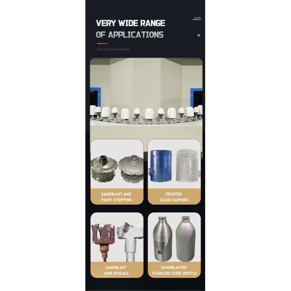 Automatic Sandblasting Machine Turntable Type with 12PCS Boron Cabide Nozzle