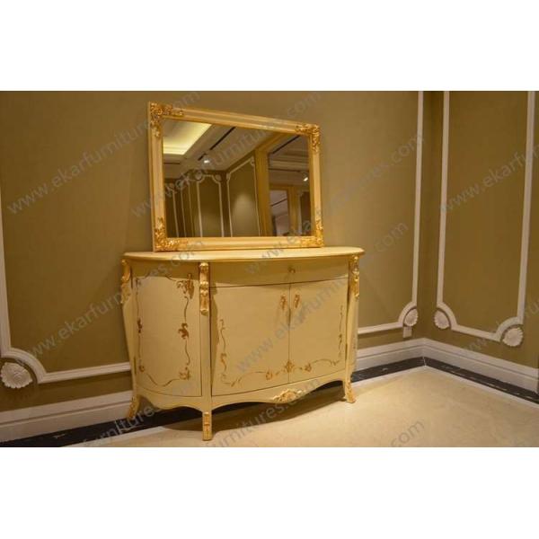 Dining Room Furniture Silver Finish Solid Wooden Cabinet FVC-101