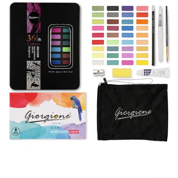 36 Colours Bright and Full Color Strong Coloring Palette Cake Artist Watercolor Paint Set