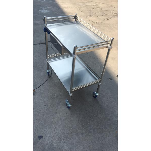 Défibrillateur de réanimation de soins de santé équipement de chariot avec deux étagères