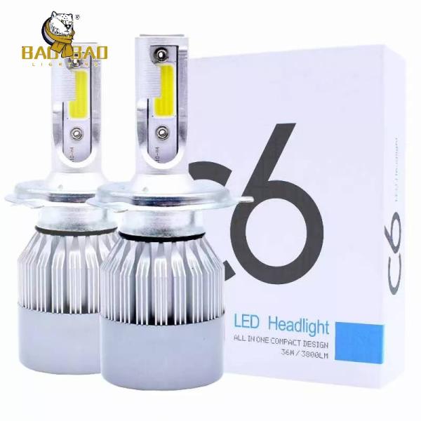 C6 H4 White Yellow Dual Color Universal LED Headlight Bulb For Motorcycle Spare Parts