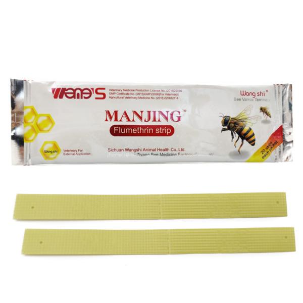 Medicina de abelhas de Wangshi Manjing Flumethrin Strip Varroa Mite Tratamento para abelhas 20 tiras/saco