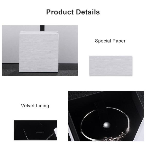 Shoulder Style Black Cardboard Jewelry Packaging Box Velvet Lined Custom