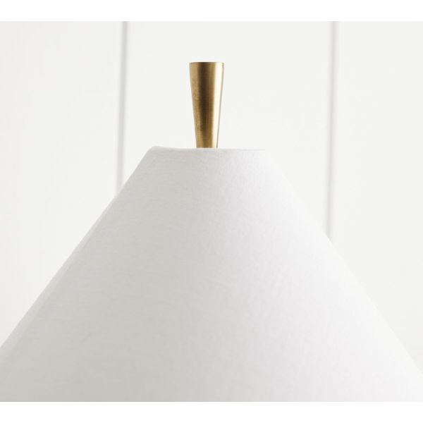 Modern Brass Table Lamp with Linen Shade for Living Room and Bedside Use