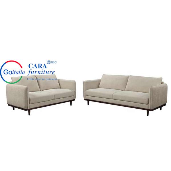 OEM 3Pcs Multi Seater Wooden Frame White Green Linen Fabric Sofa Set Living Room Furniture Sofa