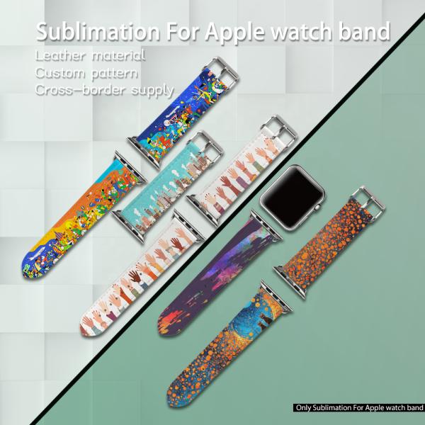 Diy Custom Printing Sublimation For Apple Smart Watch Bands PU Leather Blank Sublimation Watch Band