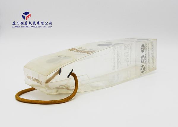 Light Weight Clear Plastic Gift Boxes Rope Handle On Top Excellent Impact Resistance