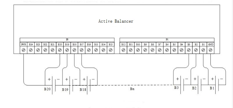 EJAB-JK-B1A24S 1A Active Battery Balancer 12S - 24S Aluminum Bluetooth Battery Equalizer