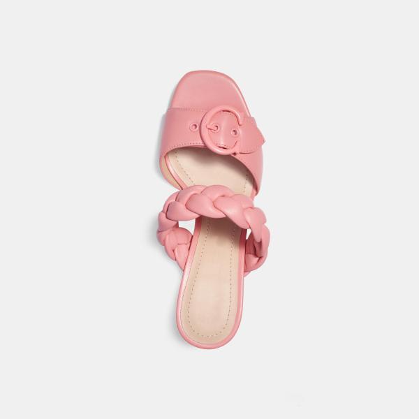 Leather 4cm High Heel Slippers For Ladies Customized Size EUR 35-40