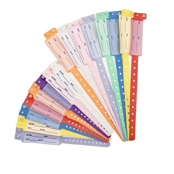 Bracelet d'identification patient confortable et stérile, étanche, pour usage médical et chirurgical