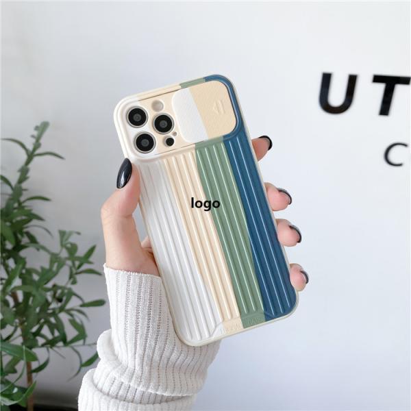Soft TPU Rainbow Designer Cell Phone Cases For Iphone 12 Pro Max Slidable Lens