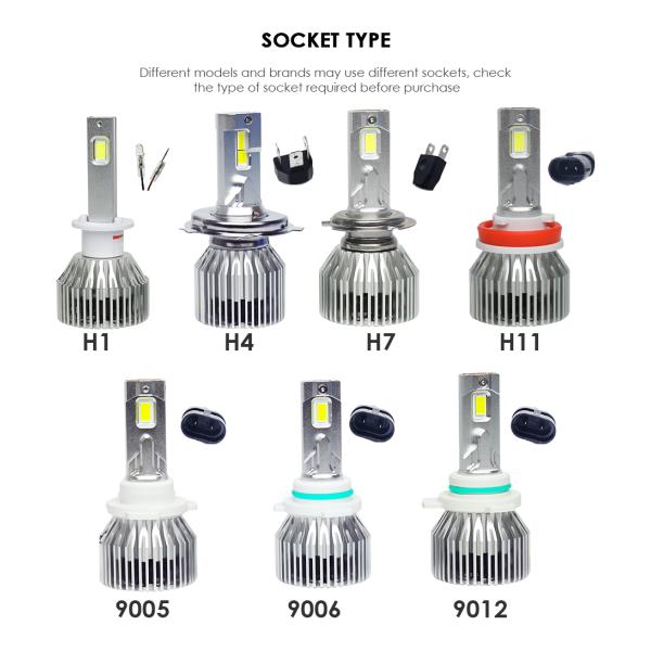 X60 120W 12000LM 6500K 4060 puces 9005/9006/9012/H1/H4/H7/H11 ampoule à phares à LED
