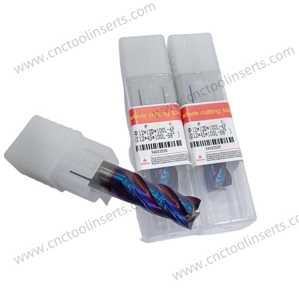 Milling Cutter, End Mill，CNC Insert, PVD Coating, Model D12*45*100L-68°,Machining of Planes, Steps, Grooves, and Contoured Surfaces​