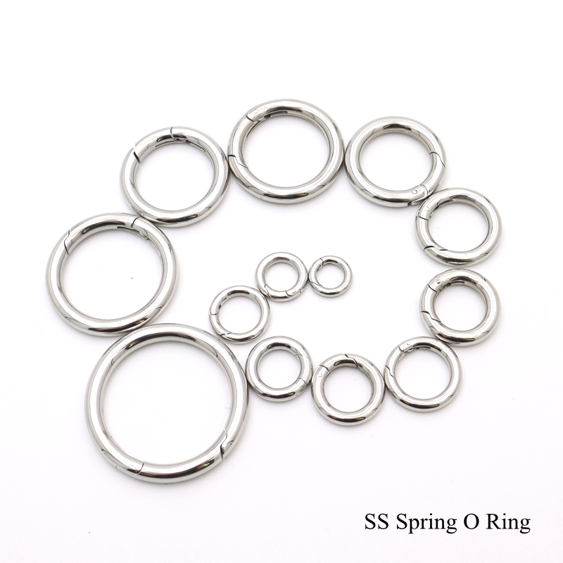 Top Quality 12mm Stainless Steel Ring Metal Spring O Ring Key Chain Clasp Small Jewelry Connector O Ring 