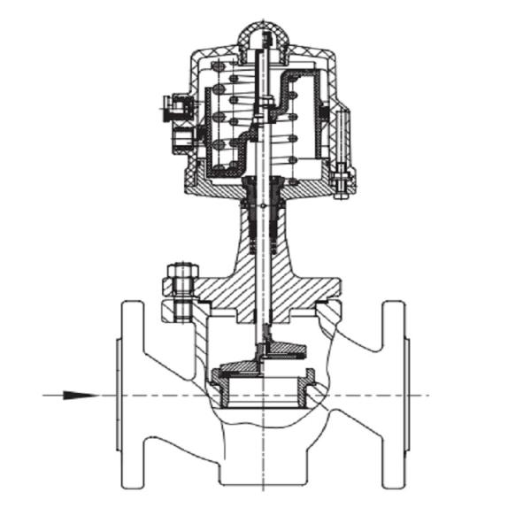 DIN Flow Pneumatic Globe Valve Alloy/Steel Material DN 15 - DN 80 Valve Size