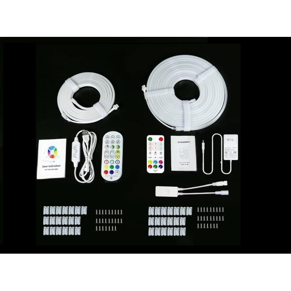 5M Full Color RGB Led Neon Flexible Silicone Strip de lumière ambiante Smart bricolage numérique Strip de course ensemble de lumière TUYA APP