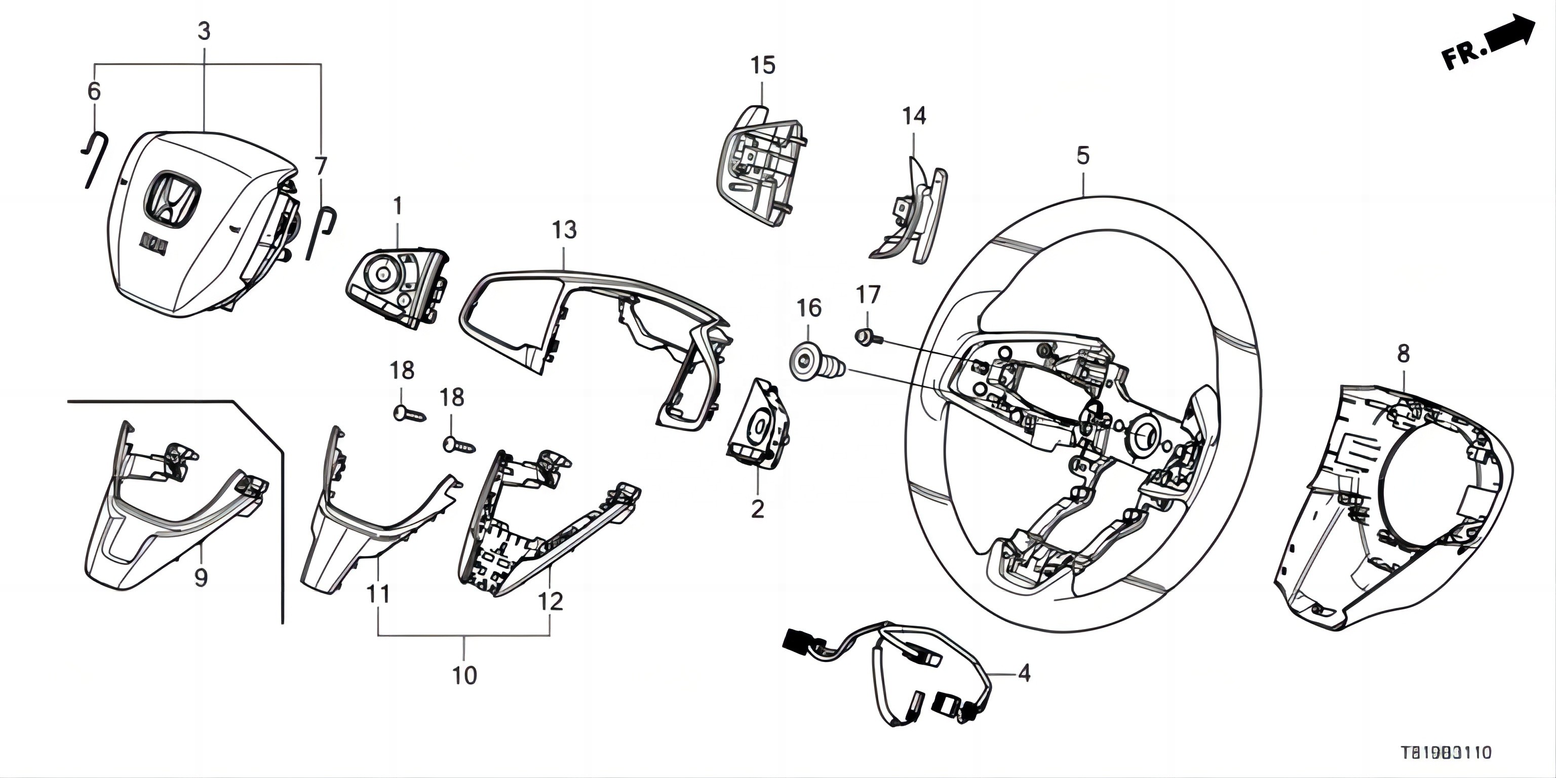 OEM 77810-T2J-H70ZA Manufacturing for Honda CRV 2018-2022 Full Range of Auto Accessories