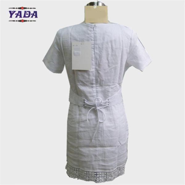 Collar hueco blanco manga corta impresión de moda chicas de una sola pieza vestido vestidos mujeres sexy hechas en China