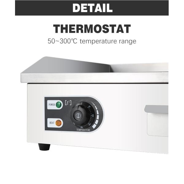 Нержавеющая сталь электрическая гриль коммерческая кастрюля гриль для температурного диапазона 50-300C