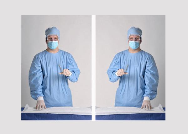 Polypropylene Disposable Coveralls , Waterproof Surgical Gowns Prevent Cross Infection