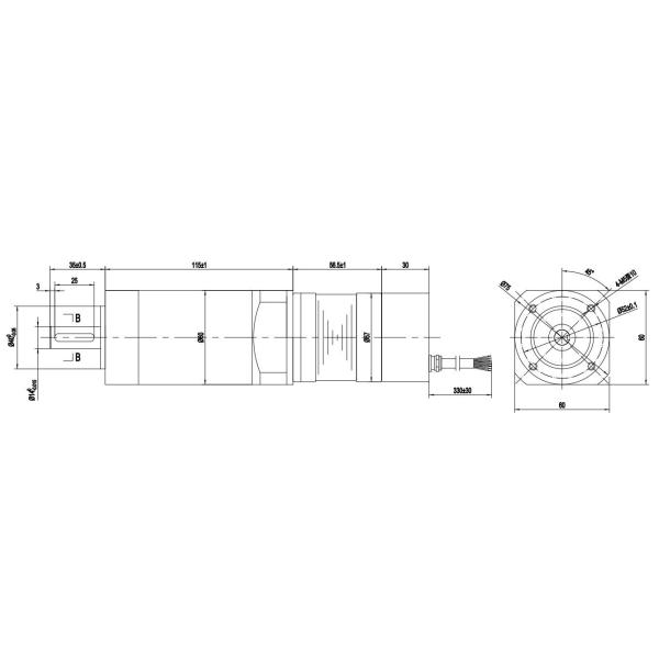 Dc Nema23 57BL03B-048AG200 интегрировал безщеточный мотор с коробкой передач 24V 25N.m 15Rpm
