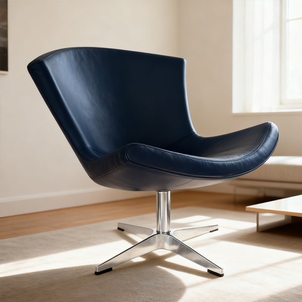 Modern Leather Lazy Lounge Recliner Swivel Chair Living Room Furniture for Bedroom Office Hotel Use