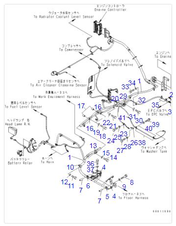 208-06-71113 PC400-7 PC450-7 Cab External Wiring Harness For Komatsu Excavator Parts