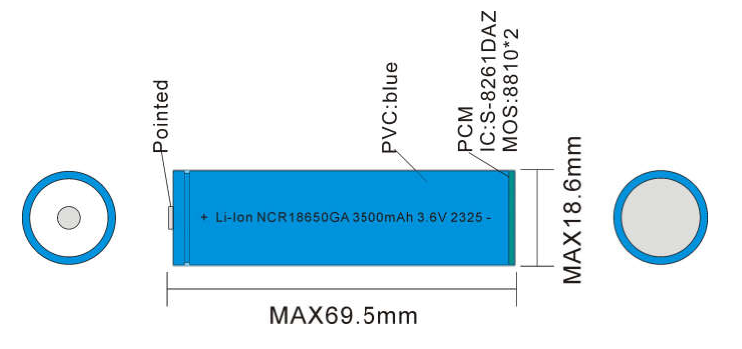 3500mAh NCR18650GA 3.7V Литий-ионные аккумуляторы очиститель робот батарея