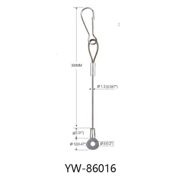 1.2*250mm Stainless Steel Wire Rope Lanyard And Eyelet Accessories For Safety YW86016