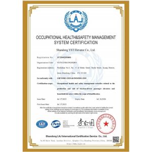 Shandong YST Elevator Co., Ltd. Certificaciones