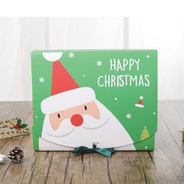 A caixa de presente festiva do Natal do ano novo imprimiu Santa Box
