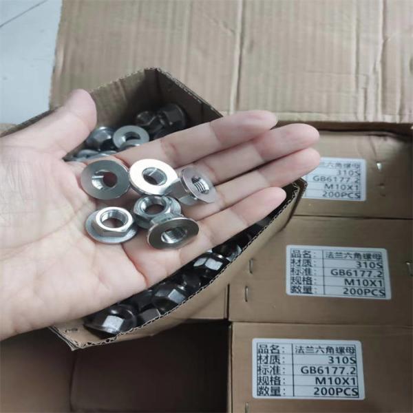 High Strength 310S Hexagon Flange Nut / Bolt Gasket Corrosion Resistant