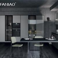 Cabinet de cocina de alta gama de estilo moderno de diseño de la cocina de lujo de la isla completa de melamina