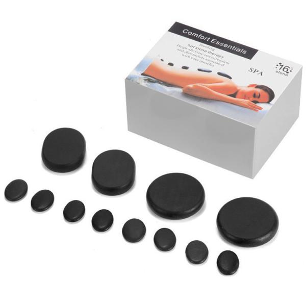 Body Massage Properties Volcanic Stone for Massage 16pcs Black Energy Stone Tools