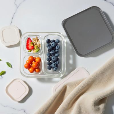 Glass Food Container with PE Lid Set