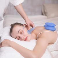 4 PCes que colocam o grupo colocando profissional do uso do estúdio e da casa da terapia, melhor mais forte da sução para a massagem de Myofascial