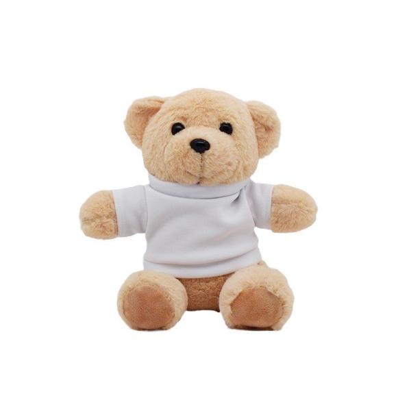 DIY Custom Stuffed Toy Sublimation Blank Teddy Bear Plush Toy With Printable White T Shirt